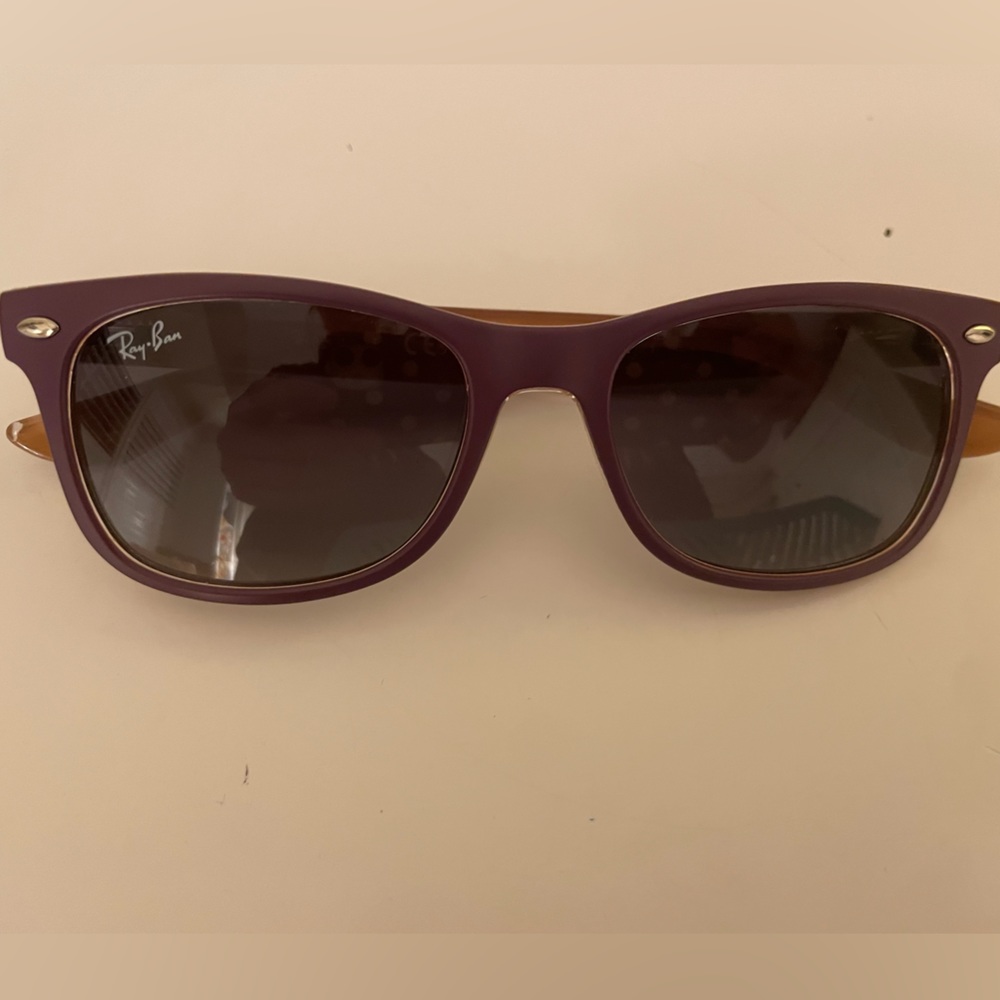 Kids dark purple sunglasses, Ray-Ban brand.
